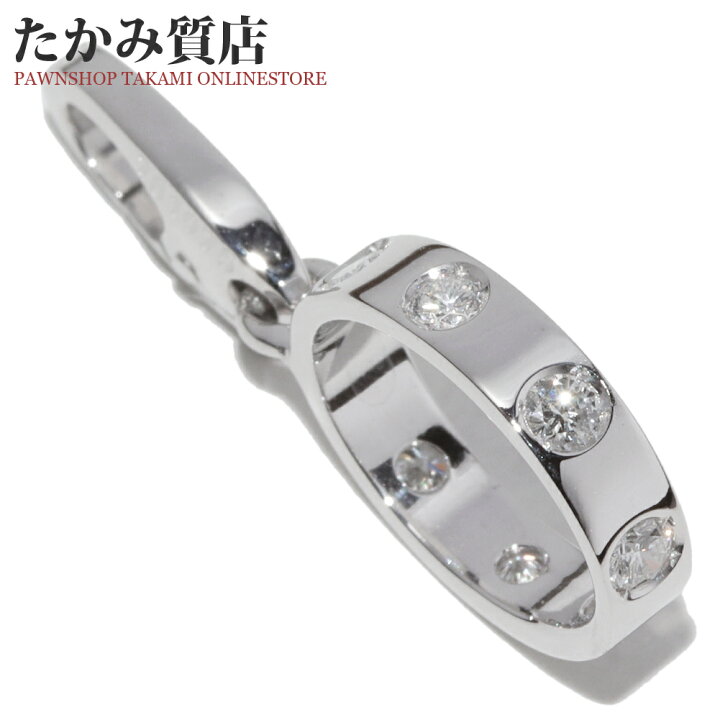楽天市場】カルティエ ペンダントトップ チャーム K18WG ダイヤ7P 
