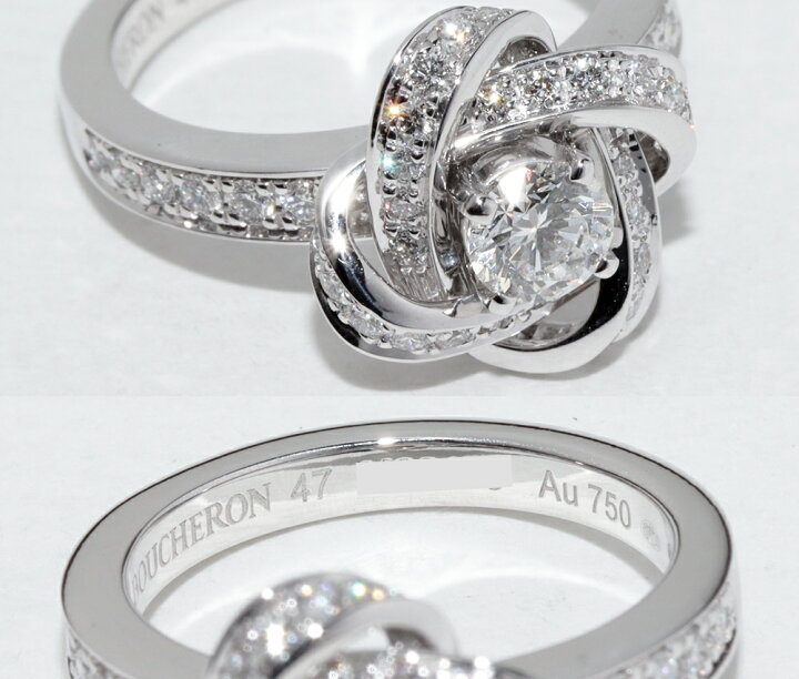 楽天市場】ブシュロン 指輪 K18WG ダイヤ0.33ct パヴェダイヤ アバ 