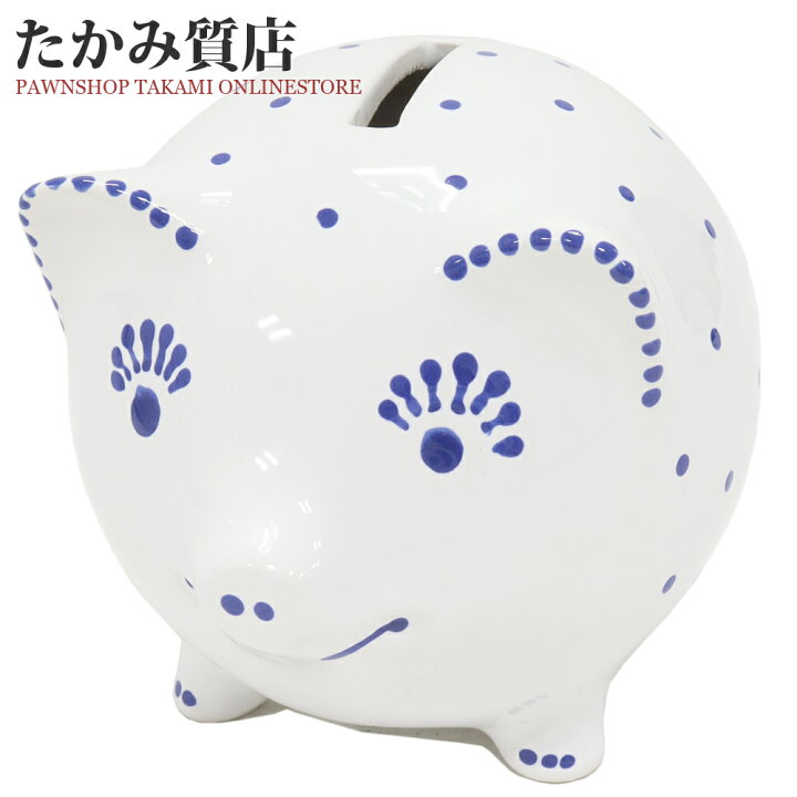 楽天市場】ティファニー 貯金箱 オブジェ 貯金箱 陶器 ホワイトxブルー 
