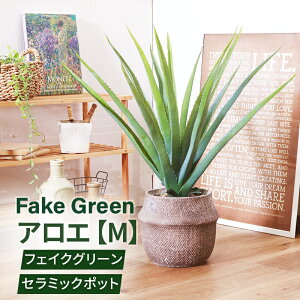 フェイクグリーン アロエM セメントポット グリーンライフ 室内ガーデン 観葉植物 人工植物 水やり不要 手入れ簡単 リラックス空間 置き型タイプ