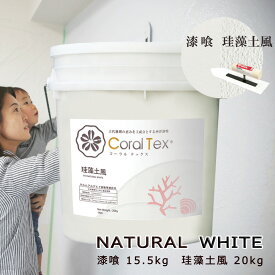 【送料無料】西洋 漆喰【Coral Tex コーラルテックス】漆喰15.5kg/珪藻土風20kg　ナチュラルホワイト（010）塗り壁