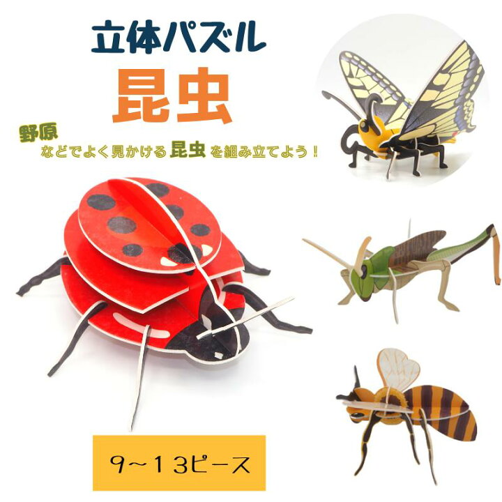 楽天市場】立体パズル 昆虫 キアゲハ アゲハ蝶 蝶々 蜂 日本ミツバチ 