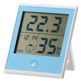 OHM 時計付き温湿度計 ブルー TEM-200-A オーム電機 インフルエンザ 熱中症対策 温度計 ポイント消化 スーパーSALE お買い物マラソン 買い回り