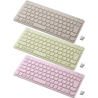 プラス ジブンイロ 薄・ミニ ワイヤレスキーボード グレー グリーン ピンク TW-KB002 PLUS ポイント消化 …