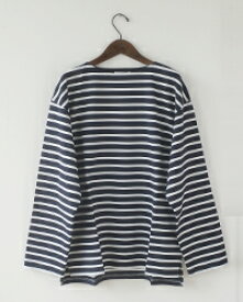 FLISTFIA フリストフィア Tシャツ メンズ レディース Long Sleeve Boat Neck T-Shirts - NAVY×WHITE ロングスリーブ ボートネックTシャツ BN01016 送料無料