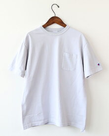 Champion チャンピオン カットソー メンズ t1011 Short Sleeve Pocket T-Shirt - Light Gray ショートスリーブポケットTシャツ C5-X305 メール便可
