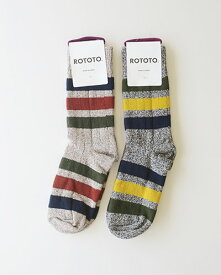 RoToTo ロトト クルーソックス メンズ レディース PARK STRIPE CREW SOCKS ストライプクルーソックス R1432 メール便可