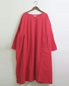 Yarmo ヤーモ ワンピース レディース New Gathered Dress - Cambric Cotton - PINK GRAPE FRUIT ニューギャザードレス YAR-OP31 送料無料