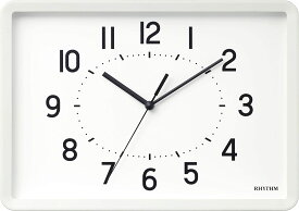 リズム　RHYTHMスタンド付の掛置兼用クオーツ時計「A Series・A4クロック White」掛置兼用　置き時計　掛け時計　掛時計　置時計　ホワイト　白　見やすい　文字　木枠　卓上　おしゃれ　インテリア　棚　シェルフ　シンプル　オープンシェルフ　カウンター
