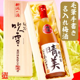 母の日 プレゼント 梅酒 名入れ 毛筆手書きラベル 720ml 桐箱入り 送料無料 名入れ 名前入り ギフト 酒 お酒 梅酒 日本酒 贈答 贈り物 お礼 お祝い 内祝い お返し お母さん 誕生日 還暦祝い 古希祝い 成人祝い 退職祝い 昇進祝い 60代 上司 両親 男性 女性 新潟 高野酒造