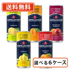 サンペレグリノ スパークリング ドリンク 選べる144缶セット(24缶×6ケースセット) 日仏貿易【送料無料(一部地域を除く)】