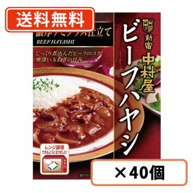 新宿中村屋 ビーフハヤシ 濃厚デミグラス仕立て 180g×40個 電子レンジ調理可　【送料無料(一部地域を除く)】