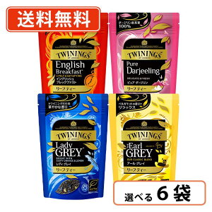 エントリーしてポイント最大7倍!【10月24日20時〜27日09時59分まで】トワイニング リーフ パック 4種類から選べる6袋セット 片岡物産 ティー 紅茶 アールグレイ レディグレイ ダージリン