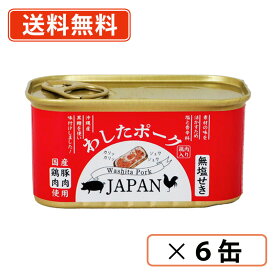 沖縄県物産公社　わしたポーク JAPAN 200g×6缶 ランチョンミート 無塩せき 缶詰　【送料無料(一部地域を除く）】