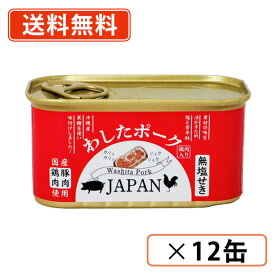 【エントリーしてポイント最大11倍！】3月11日(水)1時59分まで☆沖縄県物産公社　わしたポーク JAPAN 200g×12缶 ランチョンミート 無塩せき 缶詰　【送料無料(一部地域を除く）】