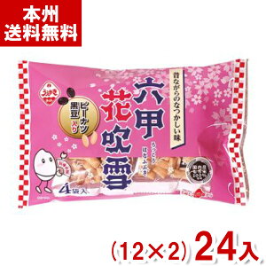 植垣米菓 65g 六甲花吹雪4P (12×2)24入 (あられ 米菓 ピーナツ 黒豆 お菓子 まとめ買い) (Y12)(2ケース販売) (本州送料無料)