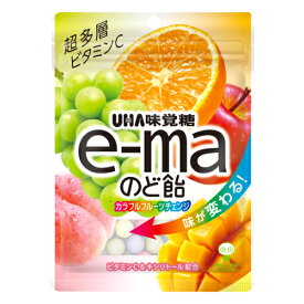 味覚糖 e-maのど飴 袋 カラフルフルーツチェンジ 50g×6入 (イーマ のど飴 のどあめ キャンディ)