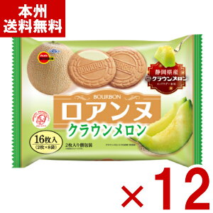 (賞味期限2026.4月末) ブルボン ロアンヌ クラウンメロン 16枚×12袋入 (最短当日出荷) (アウトレット 訳あり お菓子 見切り品 セール 期間限定 ゴーフル お菓子 大袋 景品) (ケース販売)(Y10) (レ) (