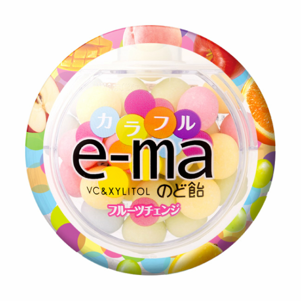 味覚糖 e-maのど飴 容器 カラフルフルーツチェンジ 33g×6入 (イーマ のどあめ まとめ買い)