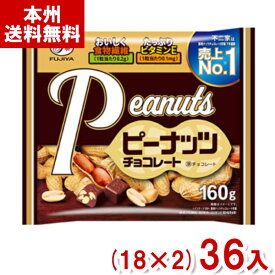 不二家 160g ピーナッツチョコレート (18×2)36袋入 (大袋 チョコレート お菓子 景品) (Y12)(2ケース販売) (本州送料無料)