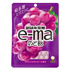 味覚糖 e-maのど飴 袋 グレープ 50g×6袋入 (のどあめ のど飴 イーマ ぶどう キャンディ まとめ買い)