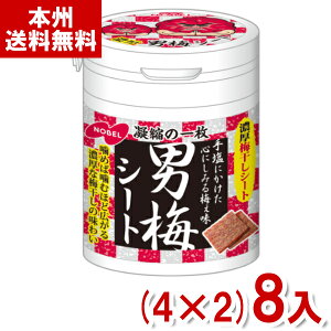 ノーベル 75g 男梅シート ボトルタイプ (4×2)8入 (熱中症対策 塩分補給 うめ 梅ぼし お菓子 まとめ買い) (Y80) (本州送料無料)