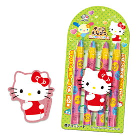 不二家 チョコえんぴつ サンリオキャラクターズ 4本×12入 (サンリオ シール チョコレート 可愛い お菓子 景品 販促品 まとめ買い)
