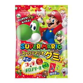 ノーベル スーパーマリオグミ コーラ＆メロンソーダ 85g×6入 (NOBEL お菓子 マリオ グミ まとめ買い)