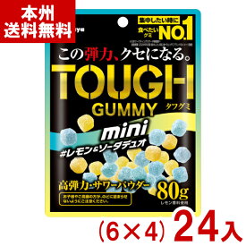 カバヤ 80g タフグミ mini レモン＆ソーダデュオ (6×4)24入 (ハードグミ グミ お菓子 おやつ まとめ買い) (Y80) (本州送料無料)