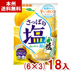 味覚糖 64g さっぱり塩飴 塩レモン味 (6×3)18入 (飴 キャンディ 塩分補給 熱中症対策 塩飴 お菓子 景品) (Y80) (本州送料無料)