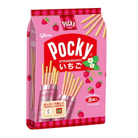 江崎グリコ いちごポッキー 8袋×6入 (苺 チョコレート プレッツェル バレンタイン ホワイトデー お菓子 まとめ買い)