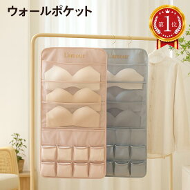 ＼ 楽天ランキング1位獲得／ 下着 靴下 壁掛け 吊り下げ 収納 ポケット 仕切り 20ポケット 壁掛け収納 下着収納 ハンガー式 吊り下げ収納 クローゼット収納 ウォールポケット ブラの型崩れ防止 おしゃれ ブラケース 衣類 ryomen-pk02