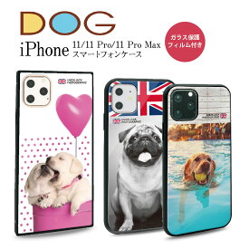 iPhone 11 Pro Max ケース iPhone11 Pro Max ガラス保護フィルム付 アイフォン11 アイフォンプロ アイフォンイレブン カバー iphoneケース スマホケース ハードケース かわいい おしゃれ DOG 犬 ipxi-031