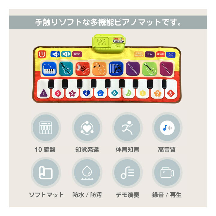 楽天市場】音楽マット ピアノマット 鍵盤マット ミュージックマット 