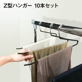 ハンガー ズボン すべらない 10本セット ズボン用 パンツ スラックス タオル 省スペース 収納 洗濯 物干し Zタイプ Z型 便利グッズ ztype-hg