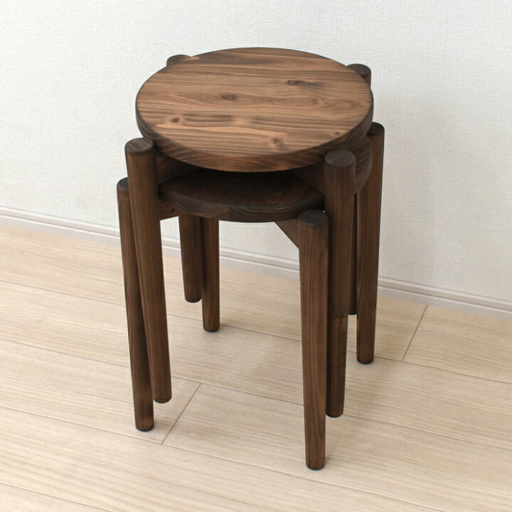 楽天市場】受注生産品 スタッキングスツール 2脚入り スリム脚 hinoki 