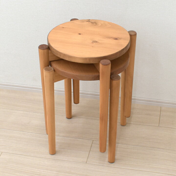 楽天市場】受注生産品 スタッキングスツール 2脚入り スリム脚 hinoki 