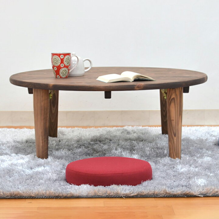 楽天市場】受注生産品 ひのき 座卓 hinoki90-178 選べる5色 円卓 90cm 