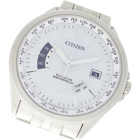 CITIZEN 逆輸入 CB0011-51A シチズン 日本製 エコドライブ 電波時計 10気圧防水 ワールドタイム メンズ 腕時計 サファイアガラス ホワイト Made In Japan Eco-Drive SOLAR RADIO CONTROLLED WORLD TIME