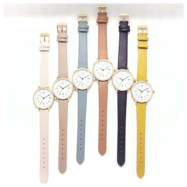 楽天市場 腕時計 レディース 薄いケース カレンダー付 ファッション ウォッチ St266 カレカ大 革ベルト クォーツ レディス ウオッチ 日本製ムーブ使用 日付 Date付 おしゃれ かわいい 見やすい アラビア数字 インデックス 軽量 たからばこ 楽天市場店