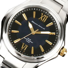 腕時計 メンズ ソーラー電源 チタンベルト MauroJerardi MJ039-1 マウロジェラルディ 10気圧防水 チタン ソーラー メンズ腕時計 ブラック