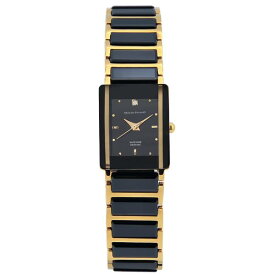 腕時計 レディース セラミックベルト MauroJerardi MJ3081-1 マウロジェラルディ セラミック サファイアガラス 角型 薄型 軽量 レディス腕時計 ブラック×ゴールド