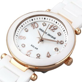 レディース 腕時計 ソーラー電源 SOLAR MauroJerardi MJ068-2 マウロジェラルディ フルセラミック ソーラーレディス 電池交換不要 クォーツ 3針 レディース 女性 ウォッチ