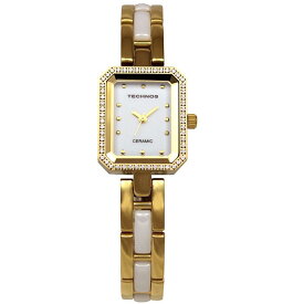レディース 腕時計 TECHNOS テクノス T9831-TG 角型 セラミック ステンレス ベルト 石付ベゼル ウォッチ ステンレス モデル 3針 三折バックル 日本製ムーブ 送料無料