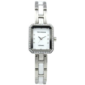 レディース 腕時計 TECHNOS テクノス T9831-TW 角型 セラミック ステンレス ベルト 石付ベゼル ウォッチ ステンレス モデル 3針 三折バックル 日本製ムーブ 送料無料