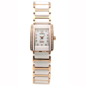 レディース 腕時計 TECHNOS テクノス T9932PW 角型 レクタンギュラー セラミック ステンレス モデル 3針 サファイアガラス SideStone サイド石爪 ラウンドガラス 日本製ムーブ 送料無料