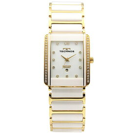 TECHNOS テクノス T9C09GW メンズ 腕時計 角型 レクタンギュラー セラミック ステンレス モデル 3針 デイト カレンダー サファイアガラス SideStone サイド石爪 ラウンドガラス 日本製ムーブ 送料無料