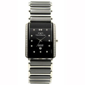 TECHNOS テクノス T9C09TB メンズ 腕時計 角型 レクタンギュラー セラミック ステンレス モデル 3針 デイト カレンダー サファイアガラス SideStone サイド石爪 ラウンドガラス 日本製ムーブ 送料無料