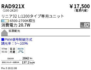 Ɩ RAD-921X LEDx[XCgp Tunable LEDZ eiXjbg d jA32 L1200^Cv gUz PWMΉ F {ݏƖ