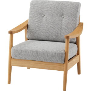 東谷 RTO-911GY 家具 1人掛け用ソファ バッスム ロット1 色:グレー 天然木 ポリエステル コットン アームレスト付き W73×D71×H85×SH41